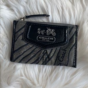 Coach zebra wallet keychain